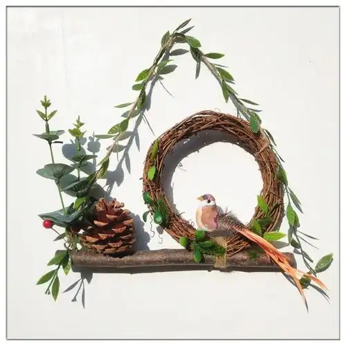 手工干树枝墙上挂件幼儿园环创饰品墙面装饰空中创意吊饰diy壁饰 创意