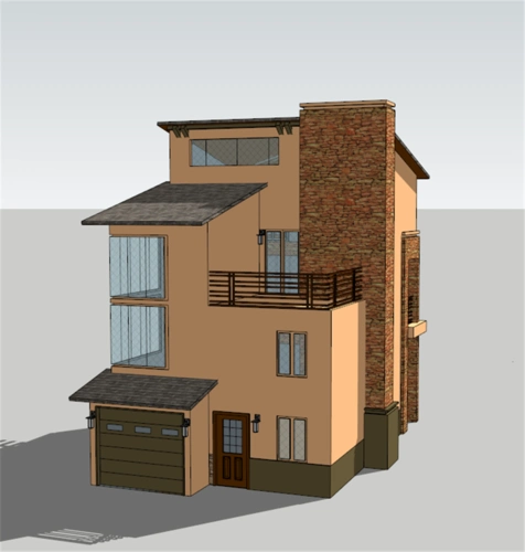 住宅单体建筑独栋别墅sketchup模型