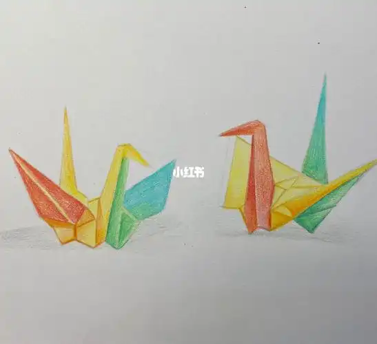 彩铅纸鹤