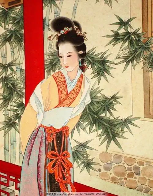 在这样一个惹人沉醉的深春,一淡妆女子,青丝高挽,略施粉黛,着