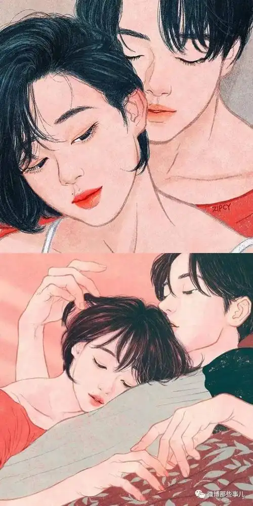 韩国插画师zipcy的作品 ,美好而又甜蜜的情侣日常 ,好羡慕!