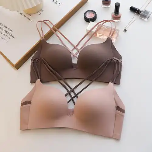 新品黛安芬文胸美背内衣女夏季薄款新款胸罩小胸聚拢交叉无钢圈