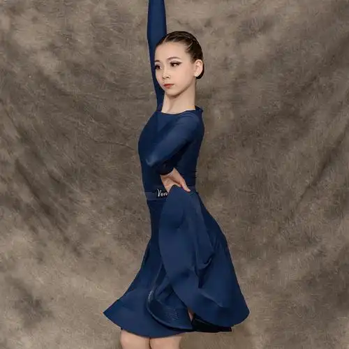 薇妮拉丁舞连衣裙儿童性感专业比赛规定标准solo拉丁舞演出服