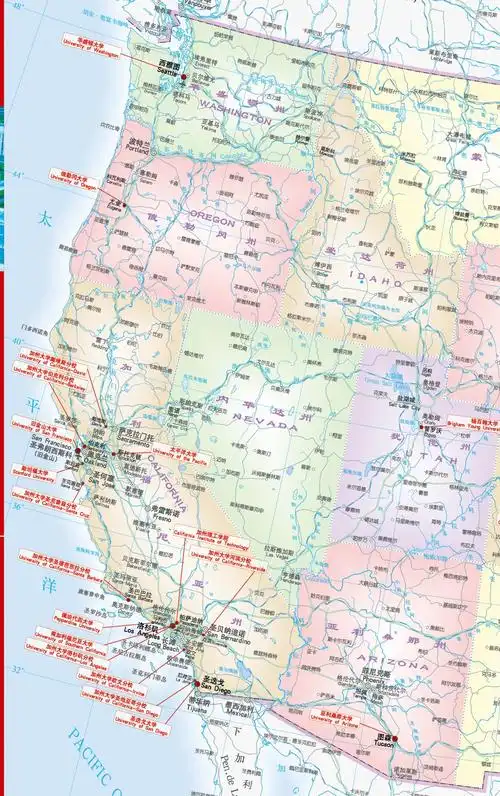 美国大学分布之西海岸(2015-04-02 22:19:42")