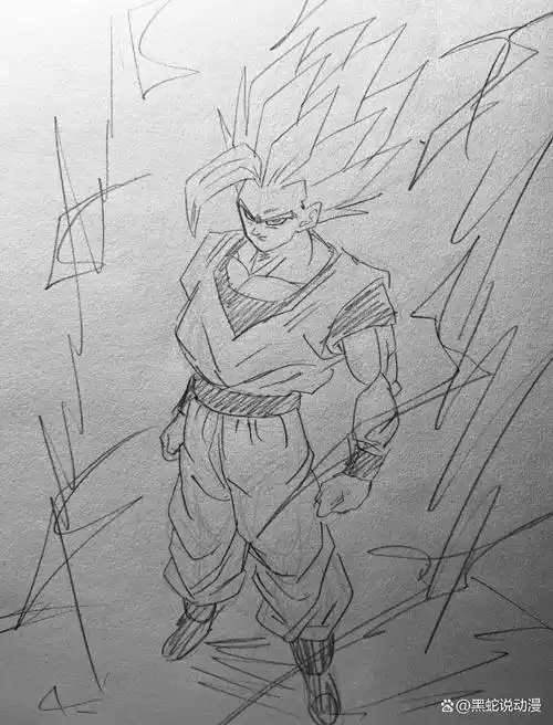 龙珠:同人画师手绘if线 如果布欧篇悟饭成功觉醒了野兽形态
