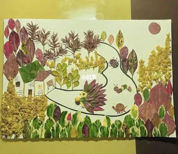 真的是太难了#手工树叶贴画