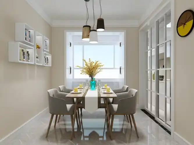 现代北欧风三居餐厅装修效果图