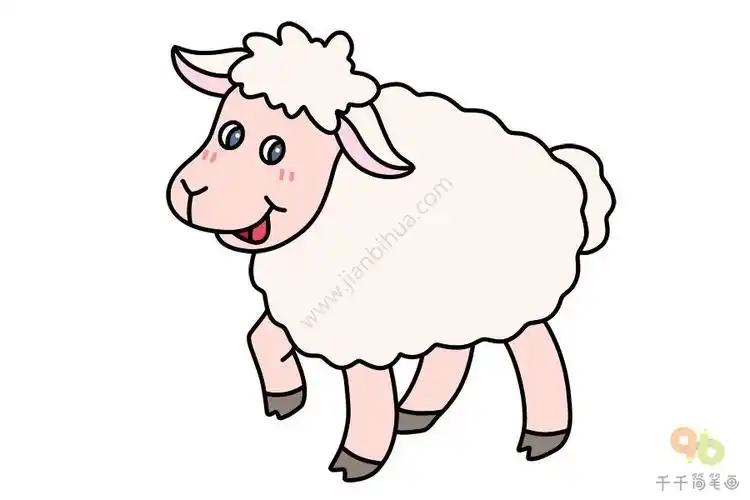 儿童简笔画大全羊简笔画怎么画吃草的羊简笔画7步画一只小绵羊简笔画
