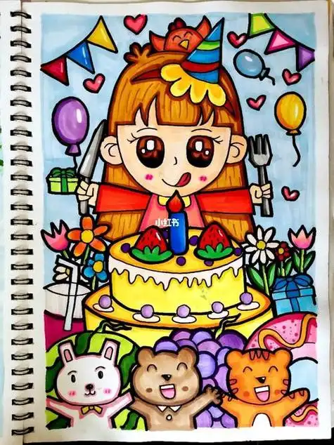 幼儿园生日简笔画中班