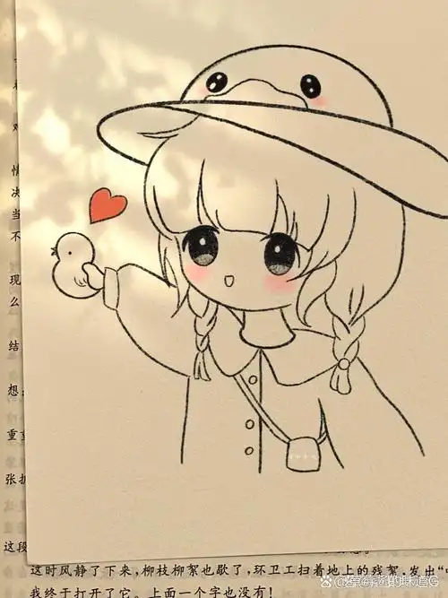 可爱的简笔画女孩