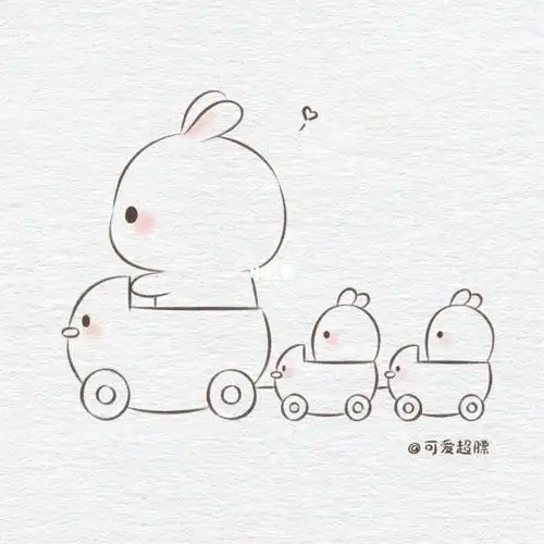 每天打卡手绘简笔画69含步骤小鸭子列车