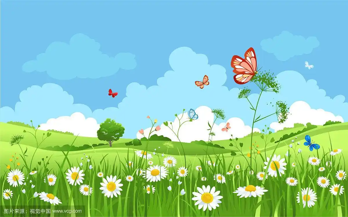 卡通春天风景