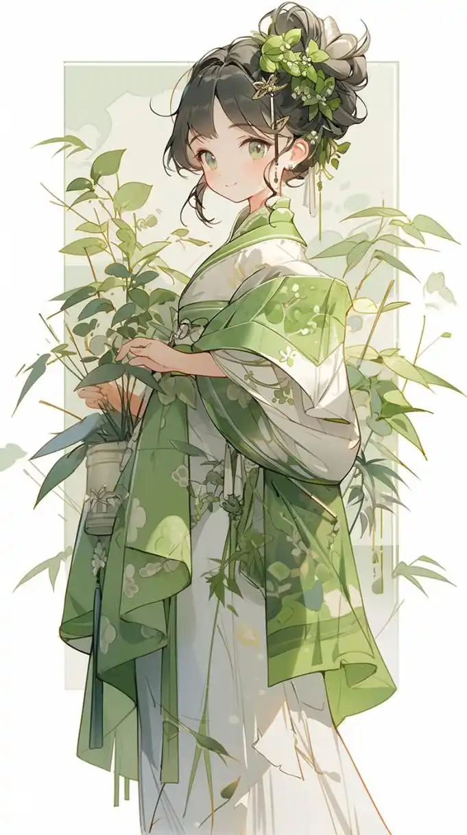 古风美女#  #二次元# #手机壁纸# #二次元美女# 御柳如丝映九重,凤凰