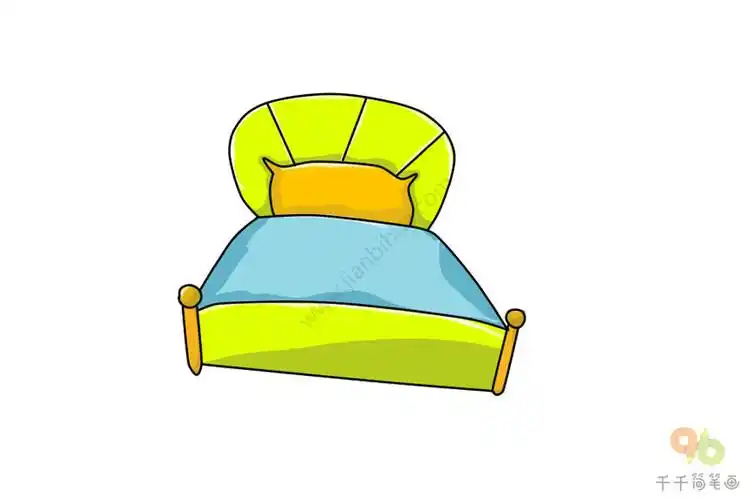 床简笔画步骤图