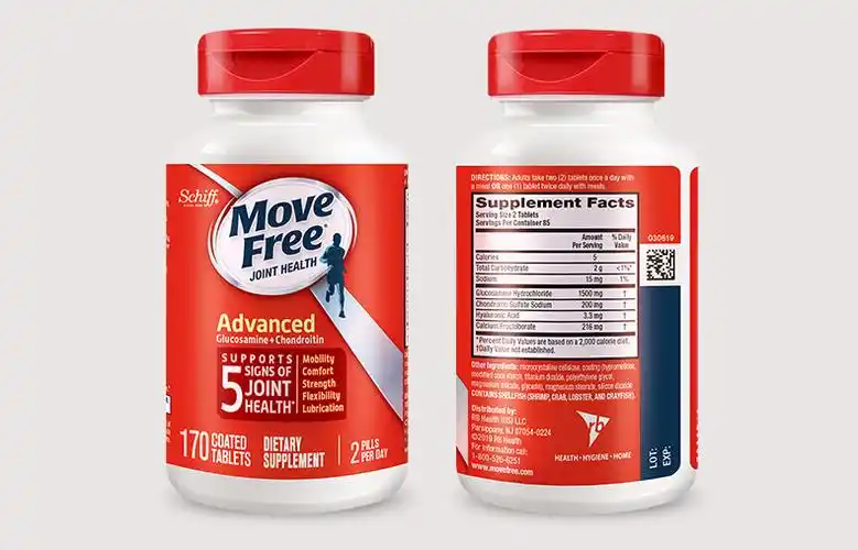 神价格美国直邮6个月剂量170粒x2瓶movefree红盒软骨素维骨力