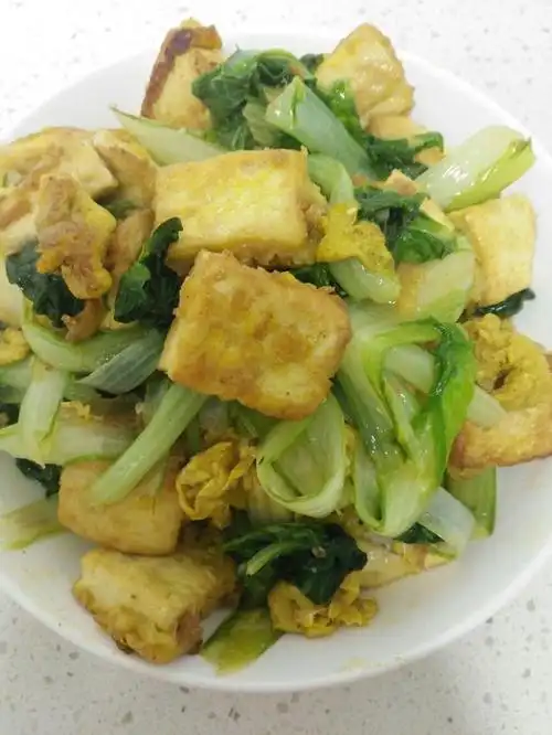 小白菜煎豆腐