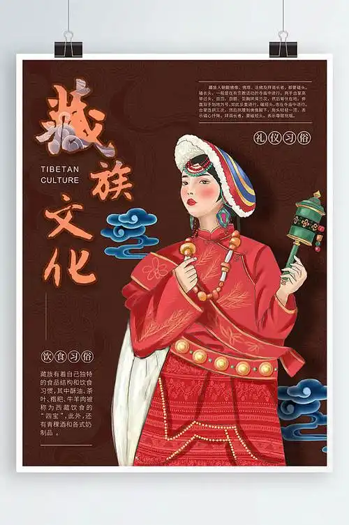 原创插画少数民族风俗海报-众图网