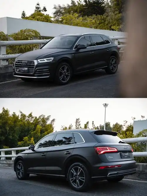 奥迪q5l改色案例磨砂黑有点酷黑武士