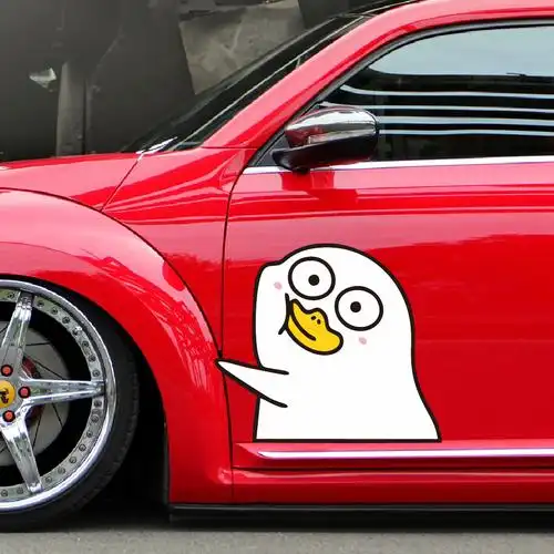 可爱卡通小刘汽车贴纸个性创意车身两侧拉花汽车装饰贴