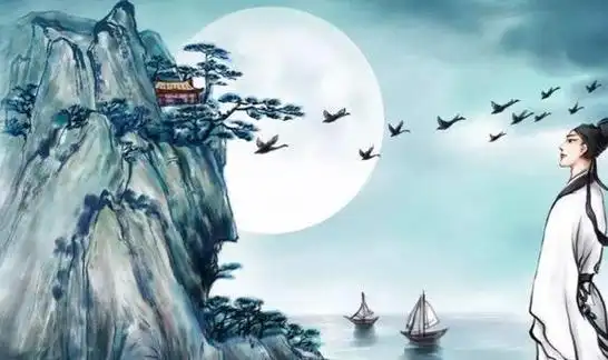 随便给大家举两个例子,第一个是唐代大诗人张九龄的《望月怀远》,首联