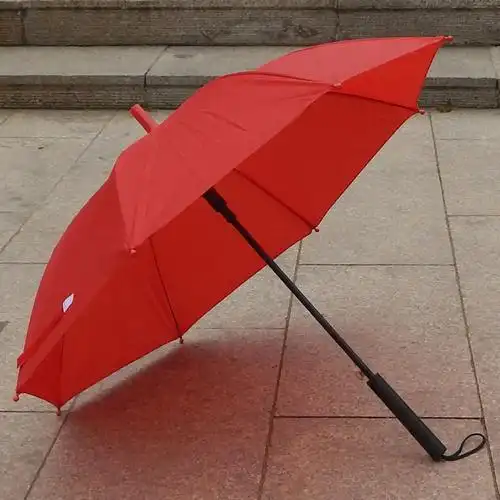 厂家现货红色伞小红伞学生直柄大红色雨伞儿童表演团体操纯色红伞