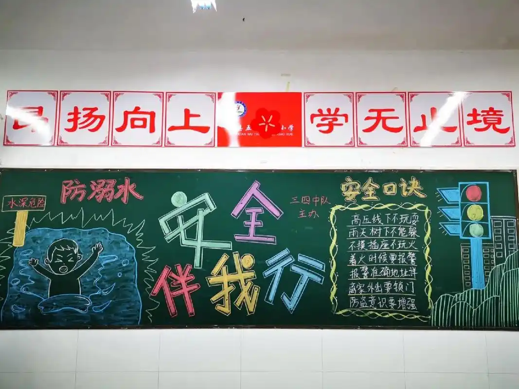 安全主题黑板报 新鲜出炉04