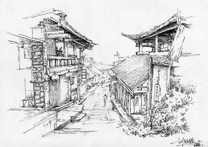 古镇系列速写|插画|插画习作|玉米小强 - 原创作品 - 站酷 (zcool)