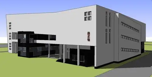 大学校园教学楼建筑su模型素材设计图下载(图片2.