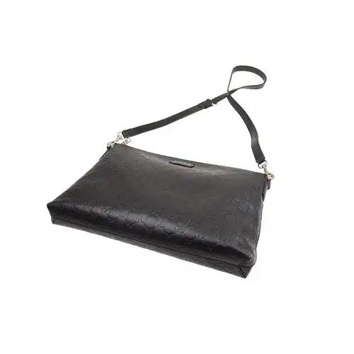 古驰gucci男包古奇男包时尚真皮薄款邮差包黑色473882dmt1n1000