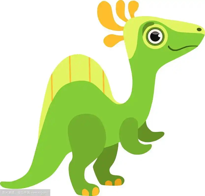 可爱的棘龙恐龙绿色宝宝恐龙卡通