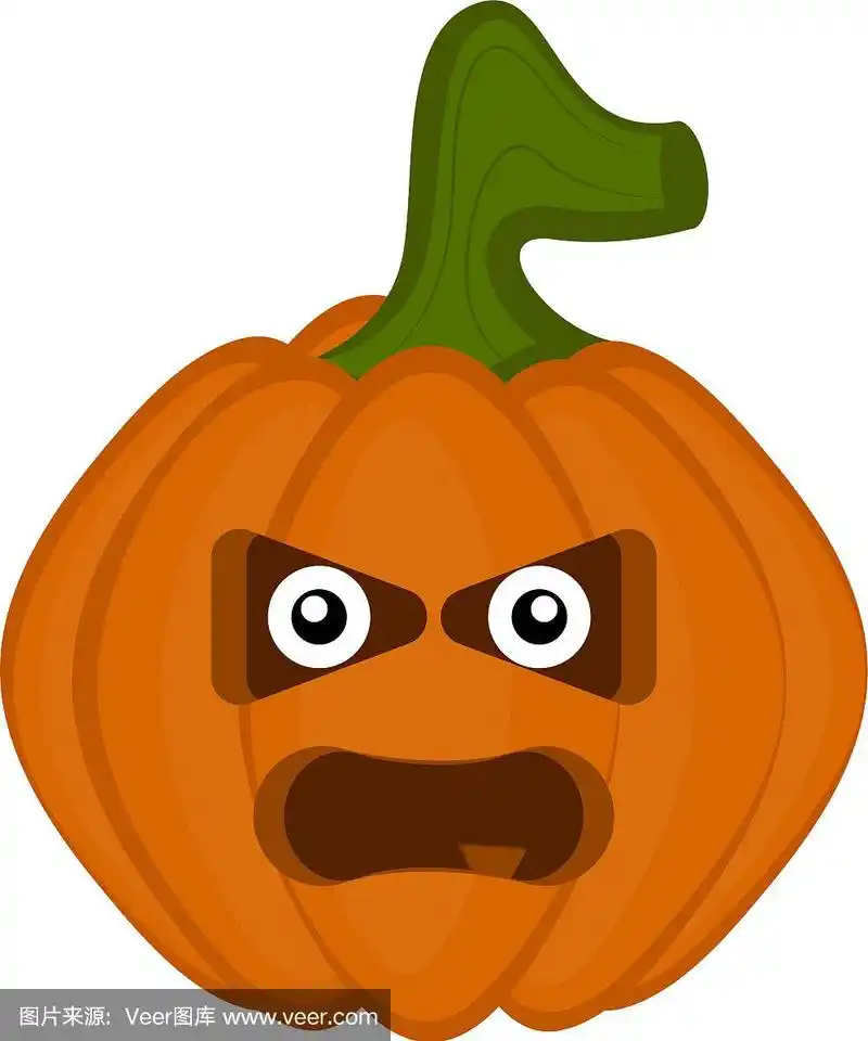 愤怒的万圣节南瓜卡通人物