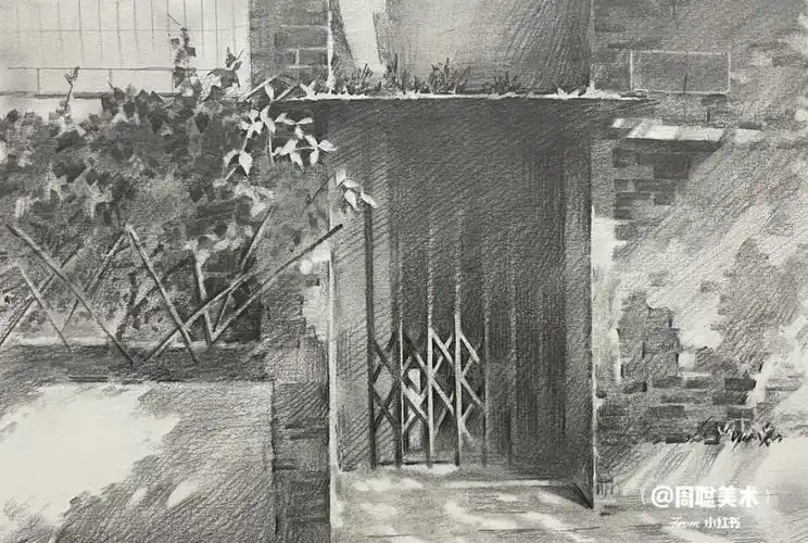 风景素描光影中的旧屋附步骤图详解