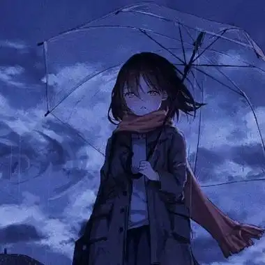 蓝动漫头像女忧郁系的蓝色系女生头像二次元高清图片