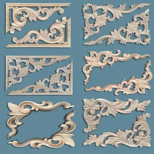 东阳实木雕花角花贴花木雕中式欧式花片装饰背景墙片门窗花格镂空