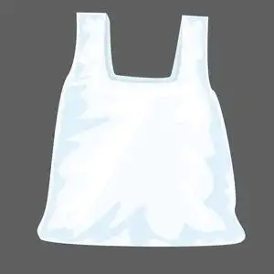 带有模型的塑料袋,前视. 平面卡通和纯色风格矢量插图.照片