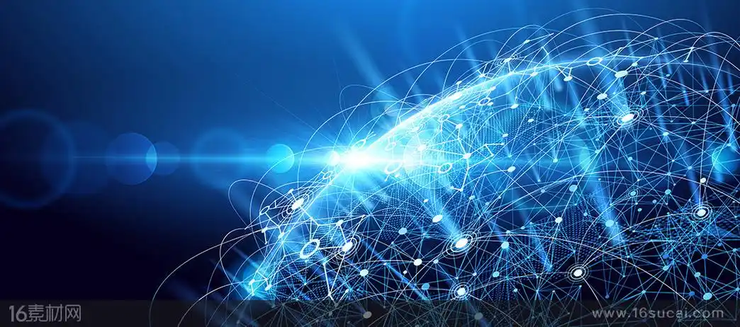 蓝色简约高端科技商务背景高清图片