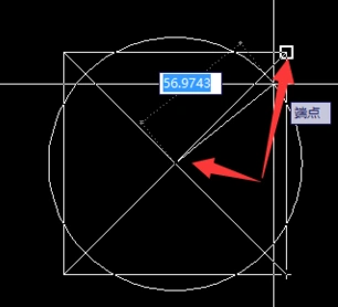 cad中怎么画正方形外接圆?
