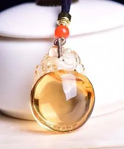 黄水晶貔貅吊坠招财辟邪转运图片