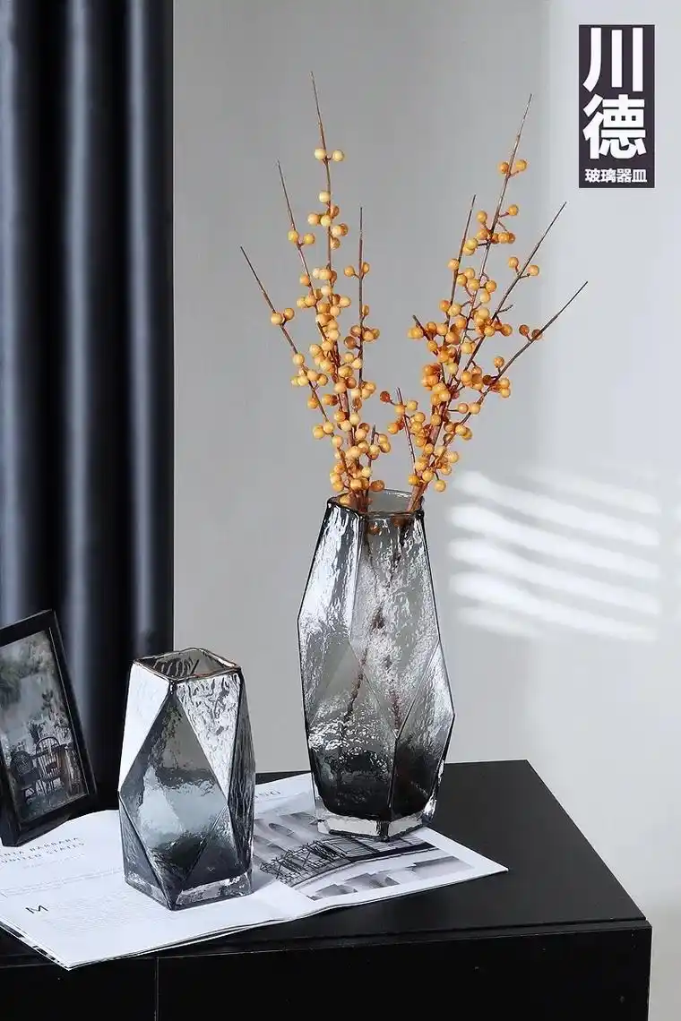 玻璃花瓶插花摆件.