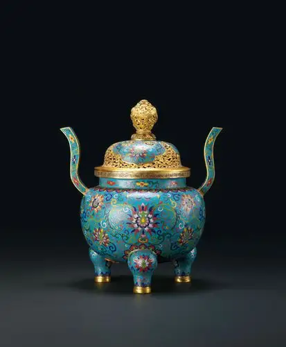清乾隆 铜胎掐丝珐琅香炉