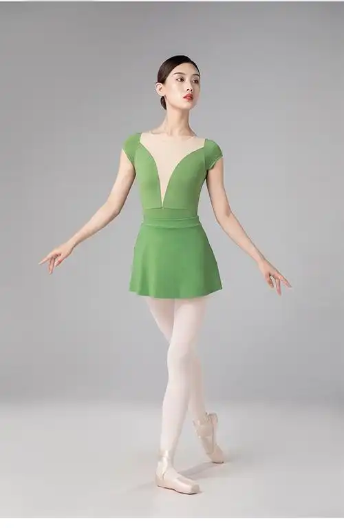 萨宾奥芭蕾舞服高跨低背舞蹈练功深体服芭蕾舞练功服体操服 深兰拼