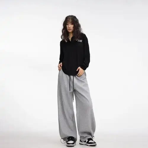 cbxlab街舞潮牌灰色嘻哈美式香蕉裤爵士舞复古街头显瘦运动裤女