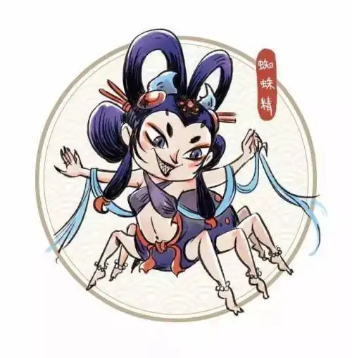 蜘蛛精简笔画卡通