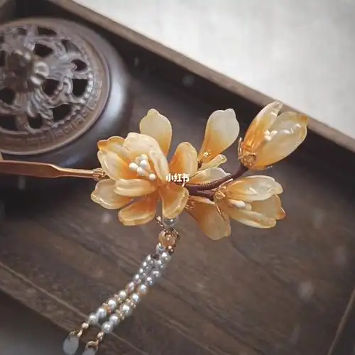 原创盘发流苏发簪_发簪_流苏_古风_国风_手工制作_汉服_古风发簪_时尚