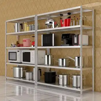 特厚不锈钢厨房置物架储物架收纳架落地杂物烤箱架子120高顺丰长80宽