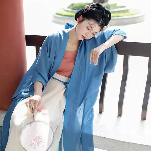 有衣汉服女装宋制仿长干寺长衫褙子改良三角收省宋抹百迭裙国风