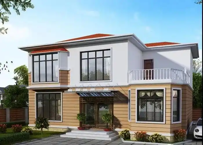 2款20万农村自建别墅二层设计效果图平面设计图