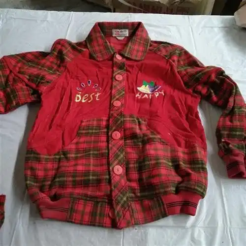 套装库存老货九十年代儿童夹克衫女童春秋秋冬毛料居家日用套装