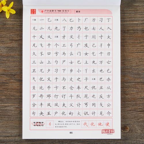 卢中南楷书入门字帖硬笔书法7000常用字笔小学生大学生高中学生初学者