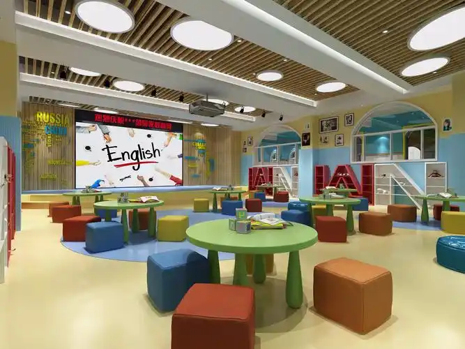 儿童培训班装修设计效果图培训机构装修样板间图片150平米